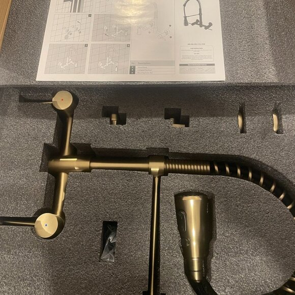 Dornberg Pull Down Kitchen Faucet - Gold 3 Function Spring TONE00238BG - Picture 6 of 11